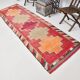 3x10 Orange & Red Turkish Vintage Runner Rug, 97x301Cm SK 22031
