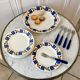 Badonviller dessert service consisting of a cake dish and 10 30s dessert plates