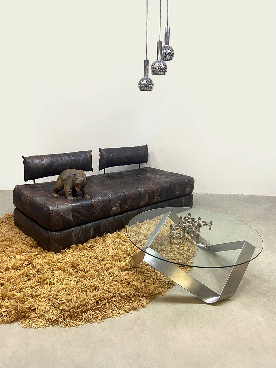 Vintage design leather sofa daybed ‘Patchwork’