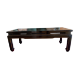 Table basse chinoise laquée noir et or