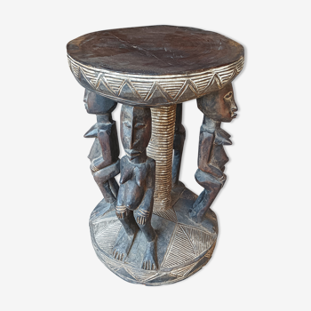 African stool in carved wood