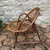 Vintage rattan children's armchair