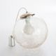Vintage ceiling lamp in chrome metal and glass. France 1960