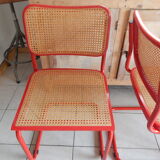 Set 4 chair B32 red Marcel Breuer Cesca