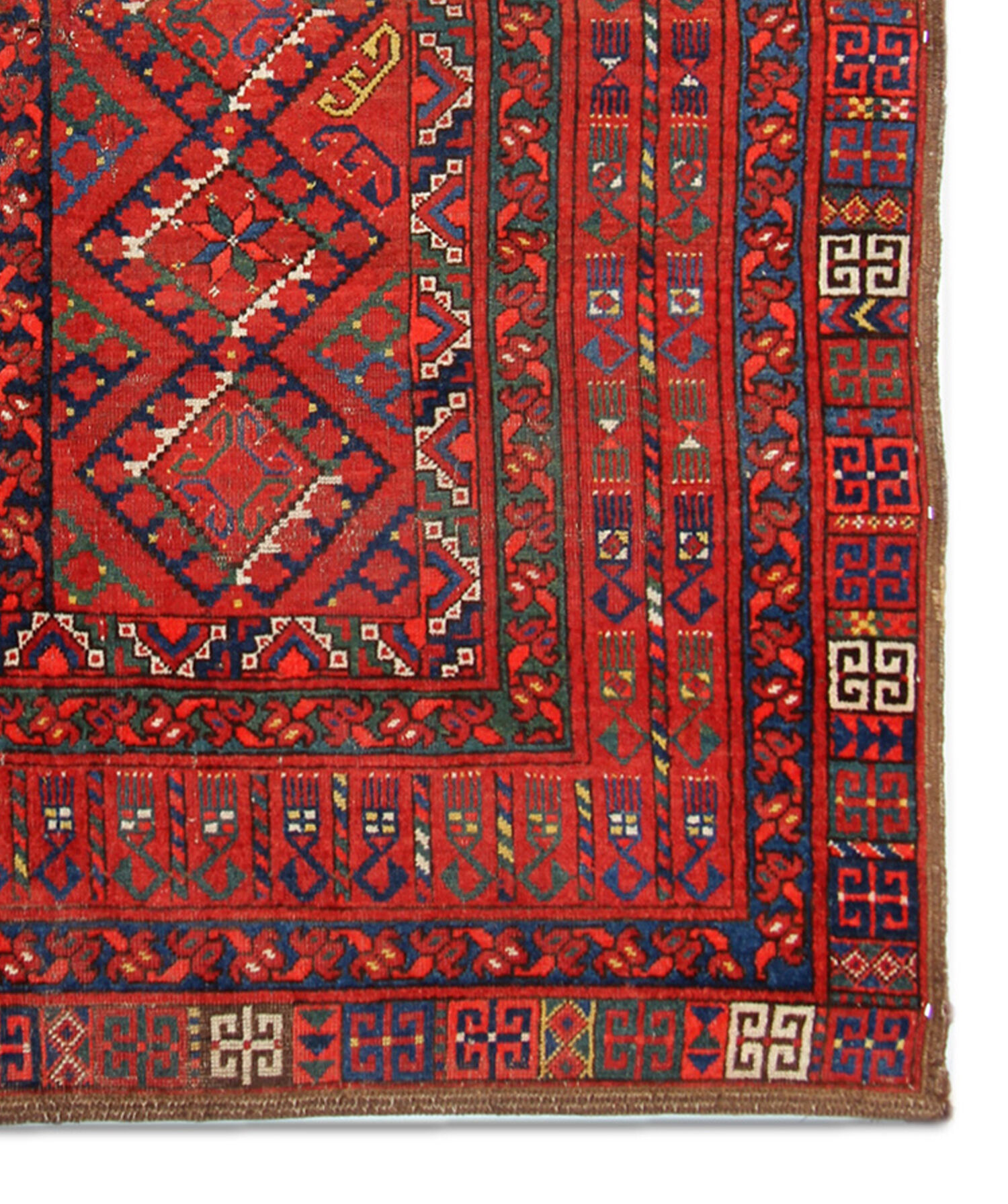 Handmade Red Wool Tribal Area Rug Persian Turkman Carpet Rug- 160x190cm