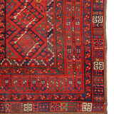 Handmade Red Wool Tribal Area Rug Persian Turkman Carpet Rug- 160x190cm