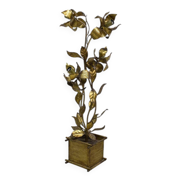 Midcentury modern brass flower floor lamp Hans Kögl