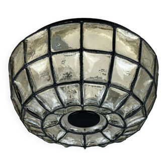 60s 70s ceiling lamp Glashütte Limburg Germany Plafoniere glass & metal
