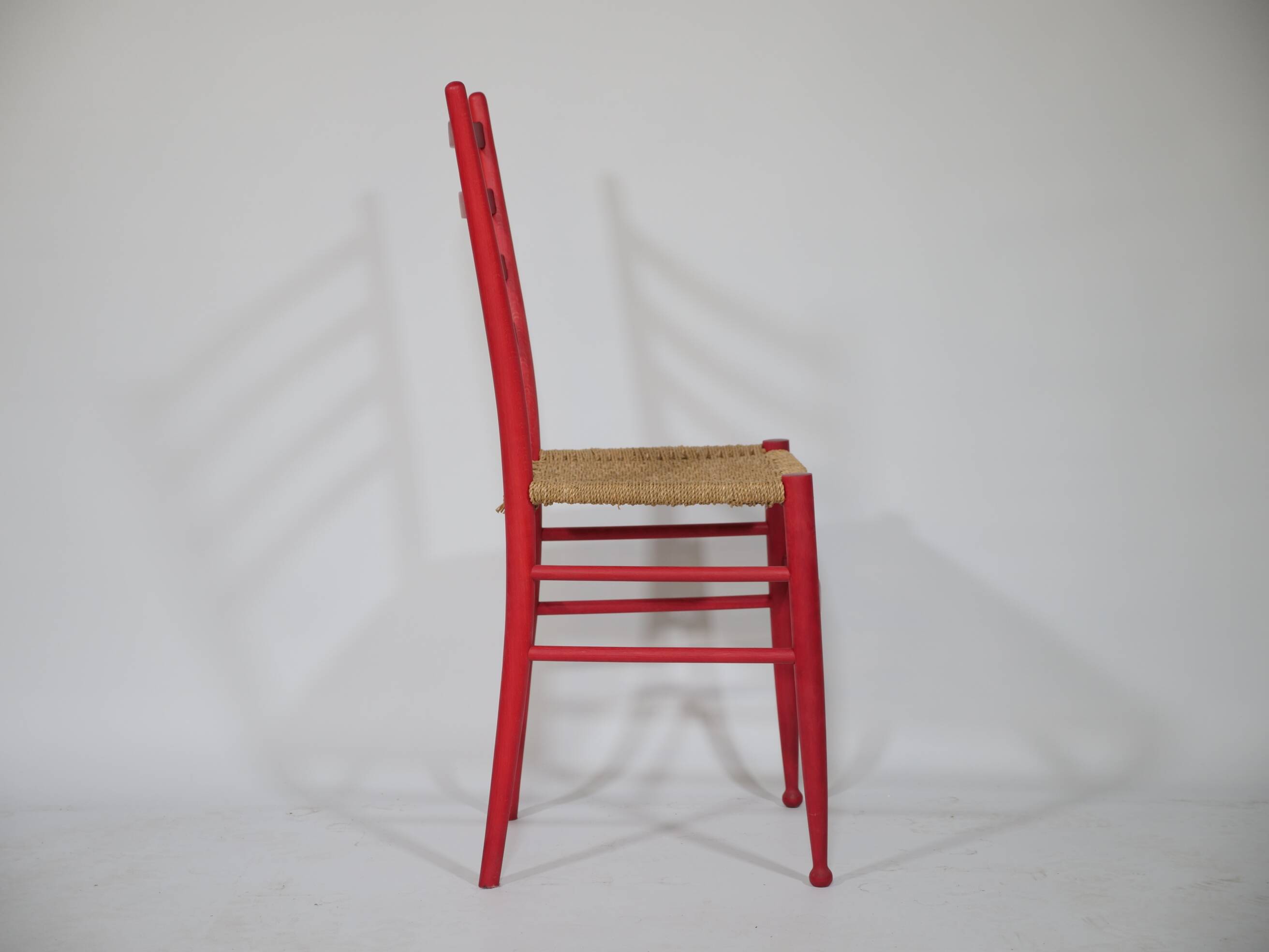 B&B Italy Wicker Chairs Table Colorful Mid-Century Design 60s 70s, Set of 5