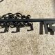 Key-shaped key holder and coat rack set, wrought iron