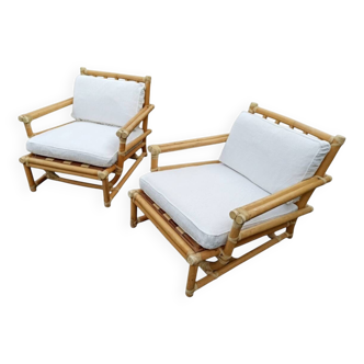 Paire de fauteuils Lyda Levi pour Mc Guire bambou Italie Milan

Paire de fauteuils en bambou, coussins déhoussables.

Usure d'usage.

De lyda levi pour mc guire.

Hauteur d'assise environ 27 cm.

Italie milan.

Dimensions

Hauteur

65 cm

Largeur

71