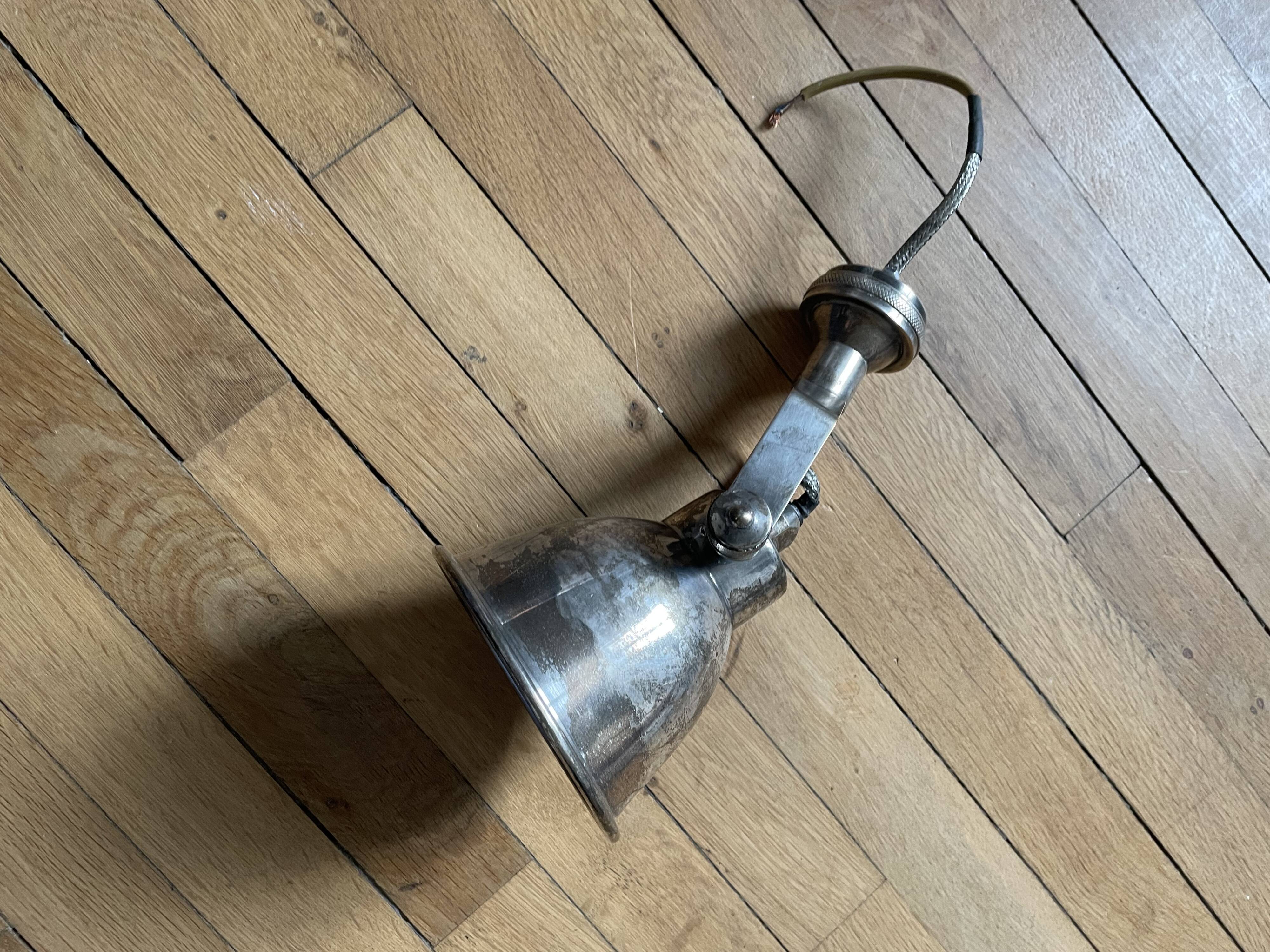 vintage silver metal wall light 250901