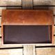 Old lancel paris card holder brown embossed leather desk accessories