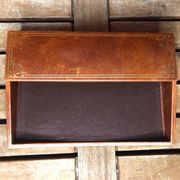 Ancien porte cartes lancel paris cuir marron gaufré accessoires bureau
