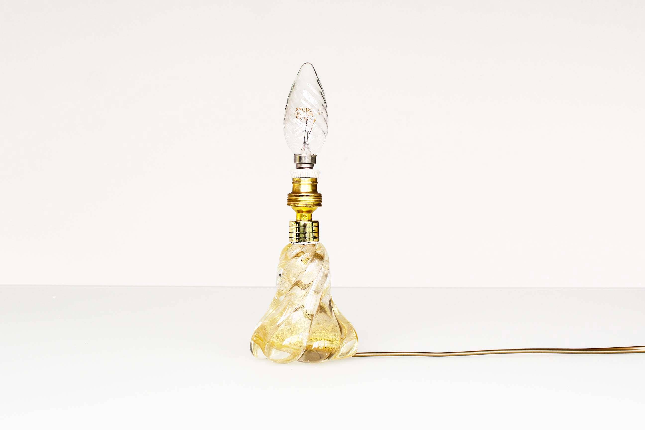 Vintage Italian muranoglass table lamp by Barovier & Toso