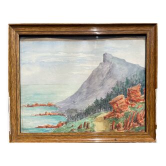 Painting painting watercolor marine early twentieth century