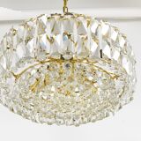Bakalowits Vienna Grand Chandelier in Gilded Brass and Crystal Glass, Austria, 1970s