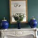 Pair of blue ceramic lamps