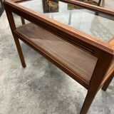 Paires de vitrines de style art déco en acajou années 60 avec portes coulissantes