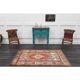 1970s Vintage Turkish Hand-Knotted Wool Cotton Red Area Rug 110x186