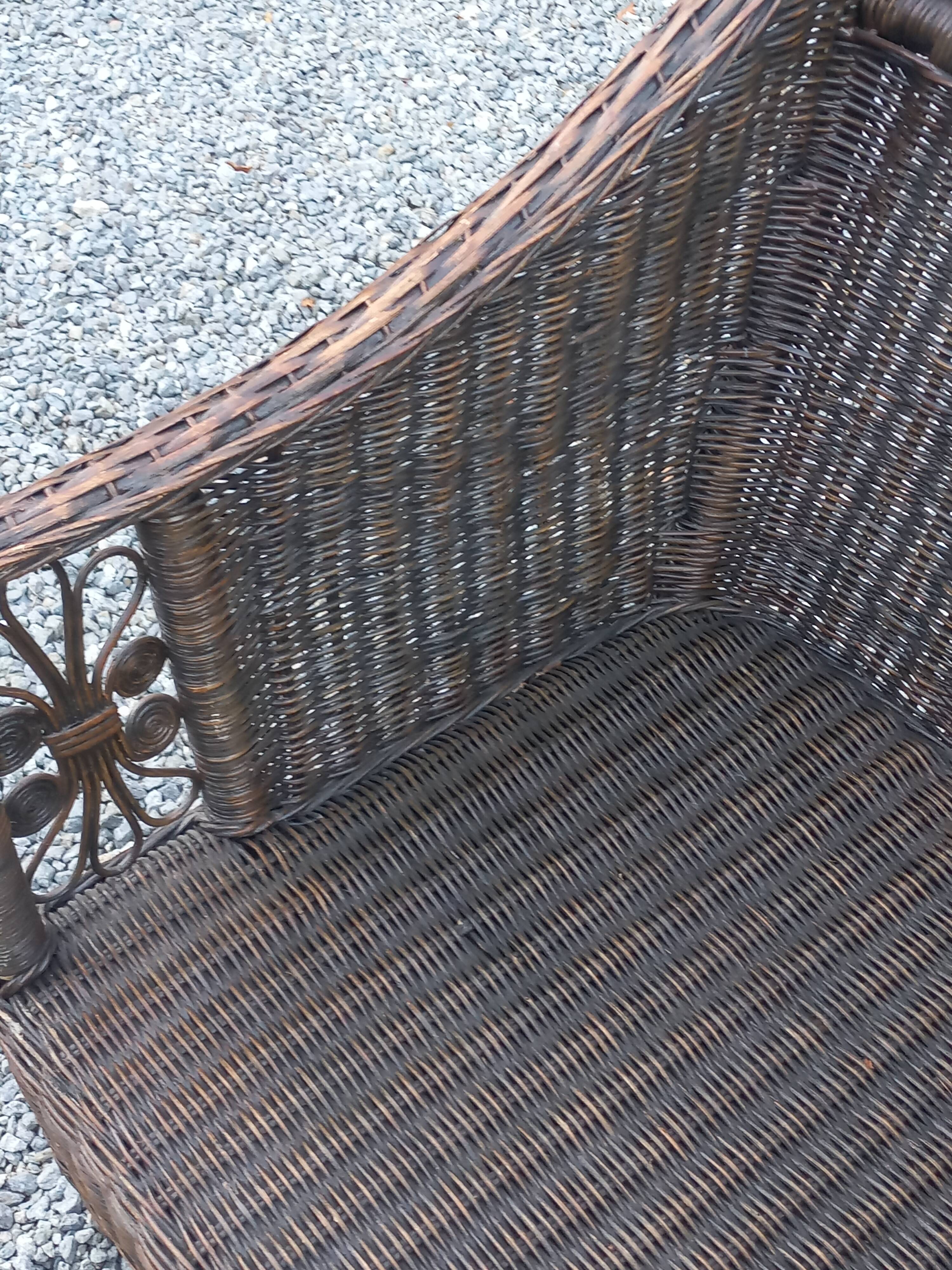 Set de 3 fauteuils en rotin des années 70