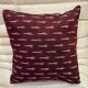 Indian blockprint cushion cover in burgundy cotton