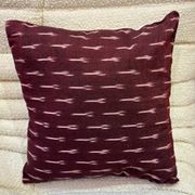 Indian blockprint cushion cover in burgundy cotton