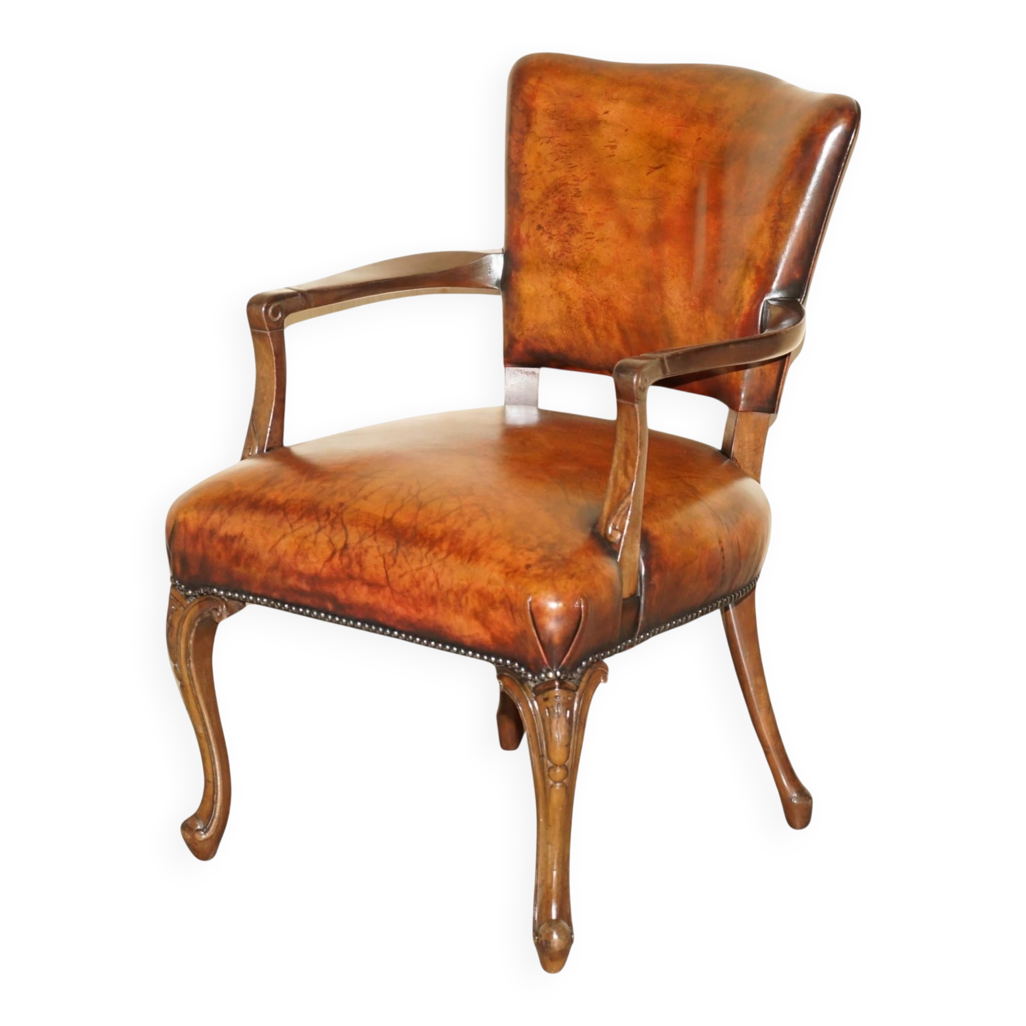 Restored leather office chair, Victorian era