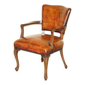 Restored leather office chair, Victorian era