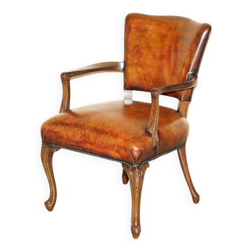 Restored leather office chair, Victorian era