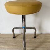 Vintage tripod stool in skai & chrome adjustable in height