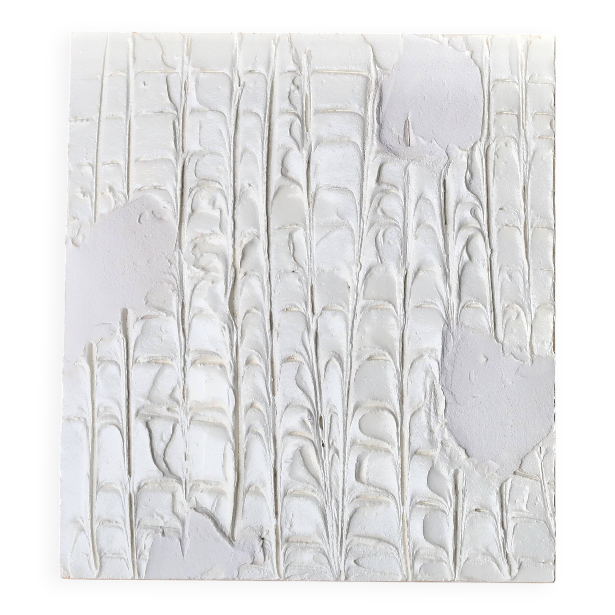 Small minimalist painting, textured white by Vincent Dufresne.