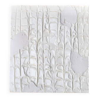 Small minimalist painting, textured white by Vincent Dufresne.