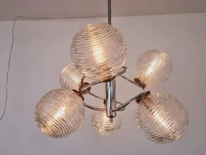 Large Midcentury Galaxy Sputnik Chandelier, Germany, 1970s
