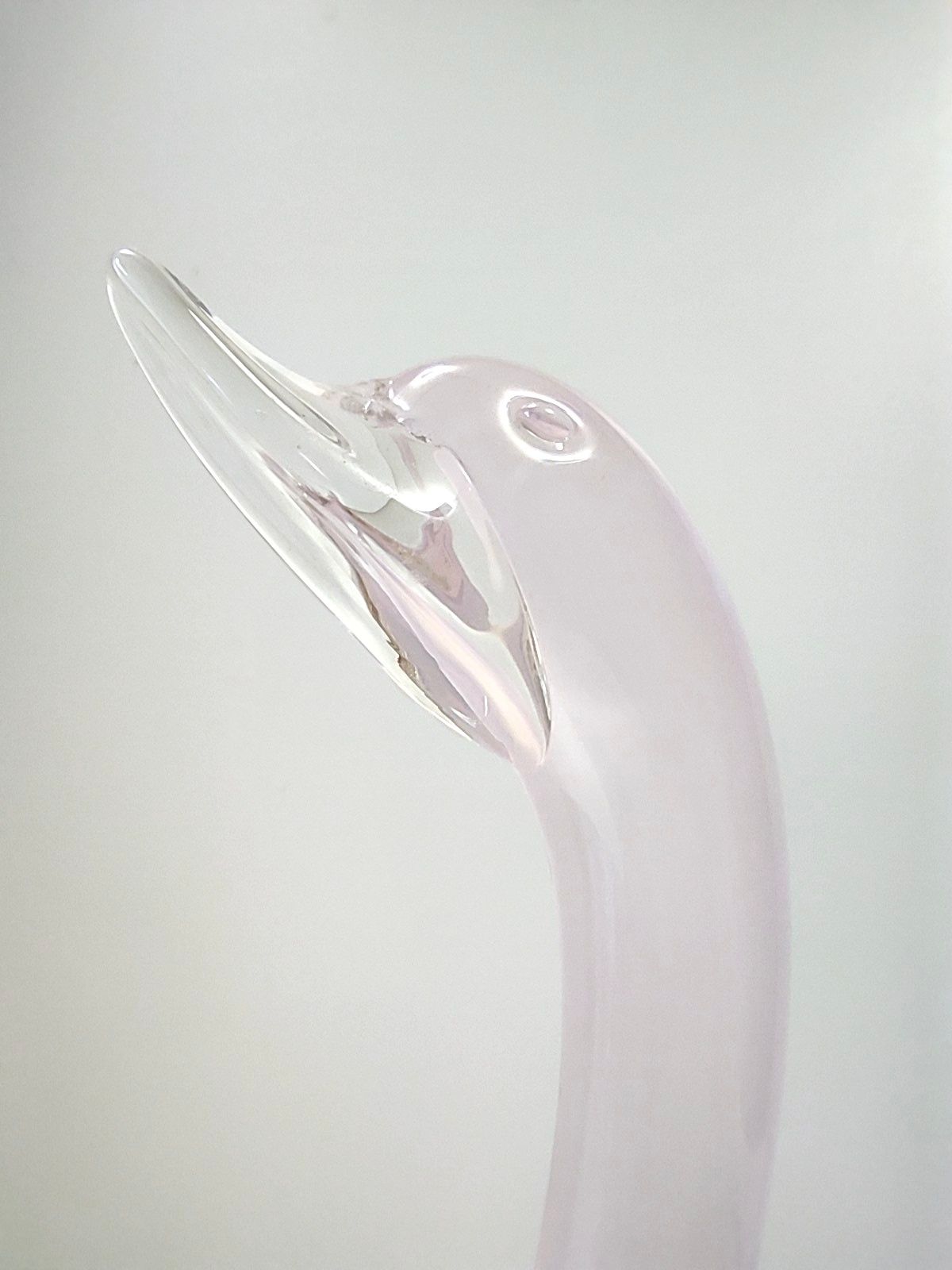 Pink Sommerso Murano glass swan by Elio Raffaeli, Italy