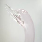 Pink Sommerso Murano glass swan by Elio Raffaeli, Italy