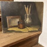 Old oil painting: still life
