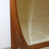 Art Nouveau walnut mirror decorated with holly leaves circa 1900 105x171cm