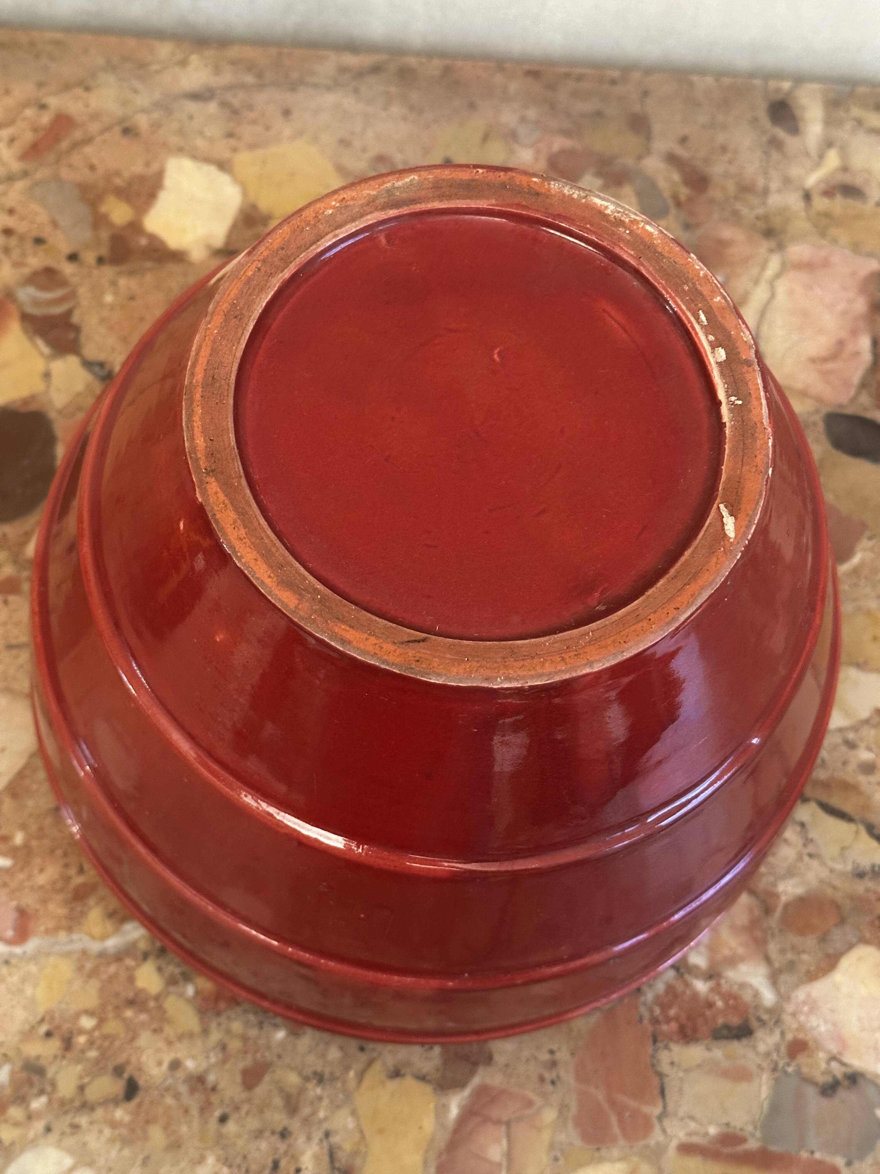 Burgundy glazed ceramic planter