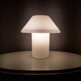 1980s white glass mushroom table lamp