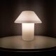 1980s white glass mushroom table lamp