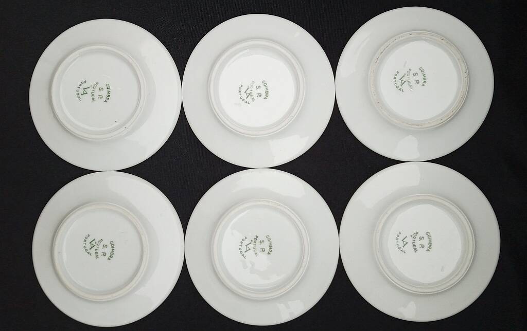Vintage Vista Alegre Coimbra Dessert Plate Set of 6 Elegant Silver Rim