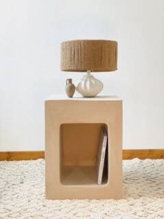 Concrete bedside table - Beige - Length 42 cm - Terra n°1