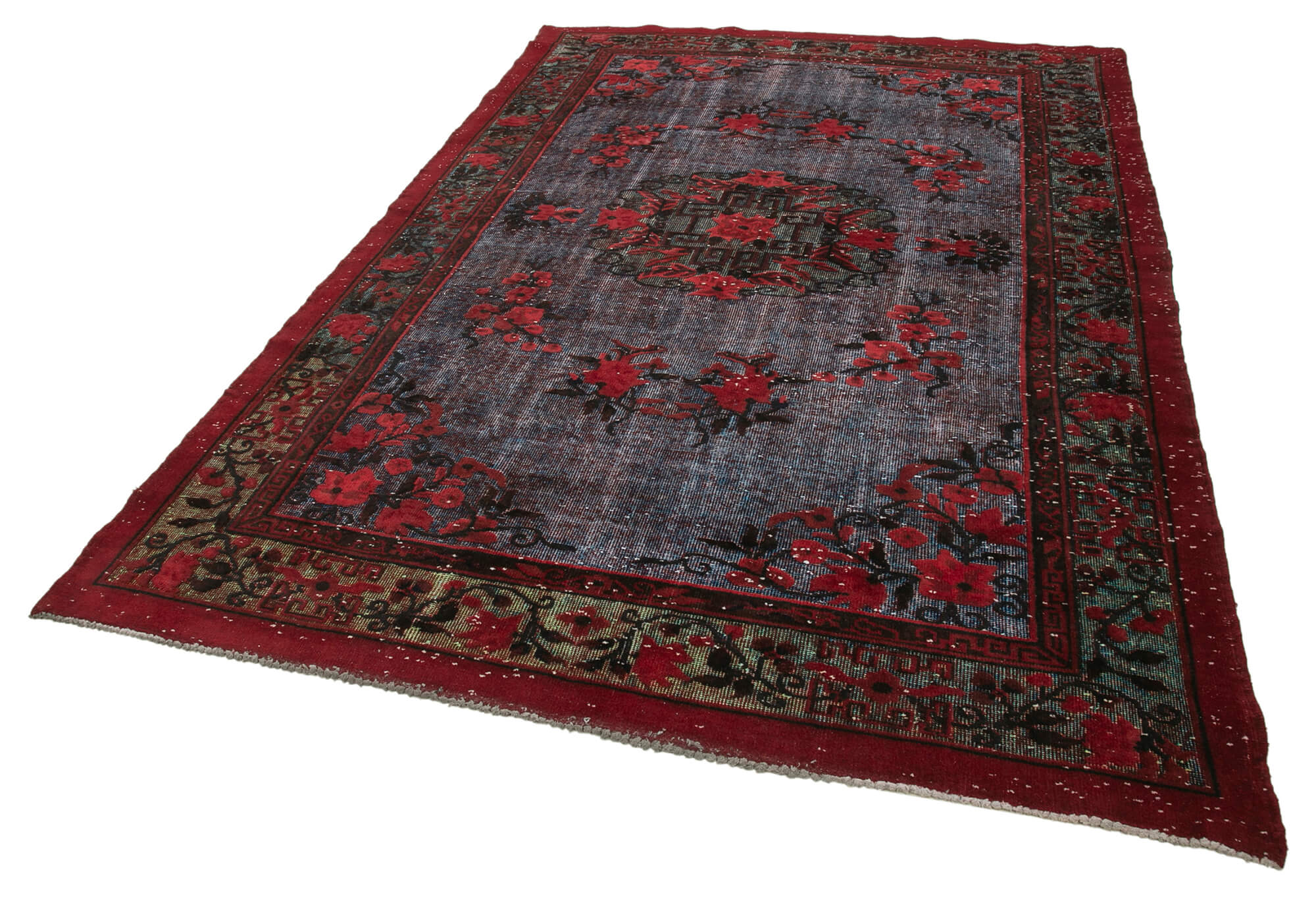 Handmade anatolian 1980s 196 cm x 302 cm red rug