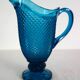 Vintage cut glass blue pitcher