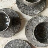 Tea or coffee service in grey marble stone