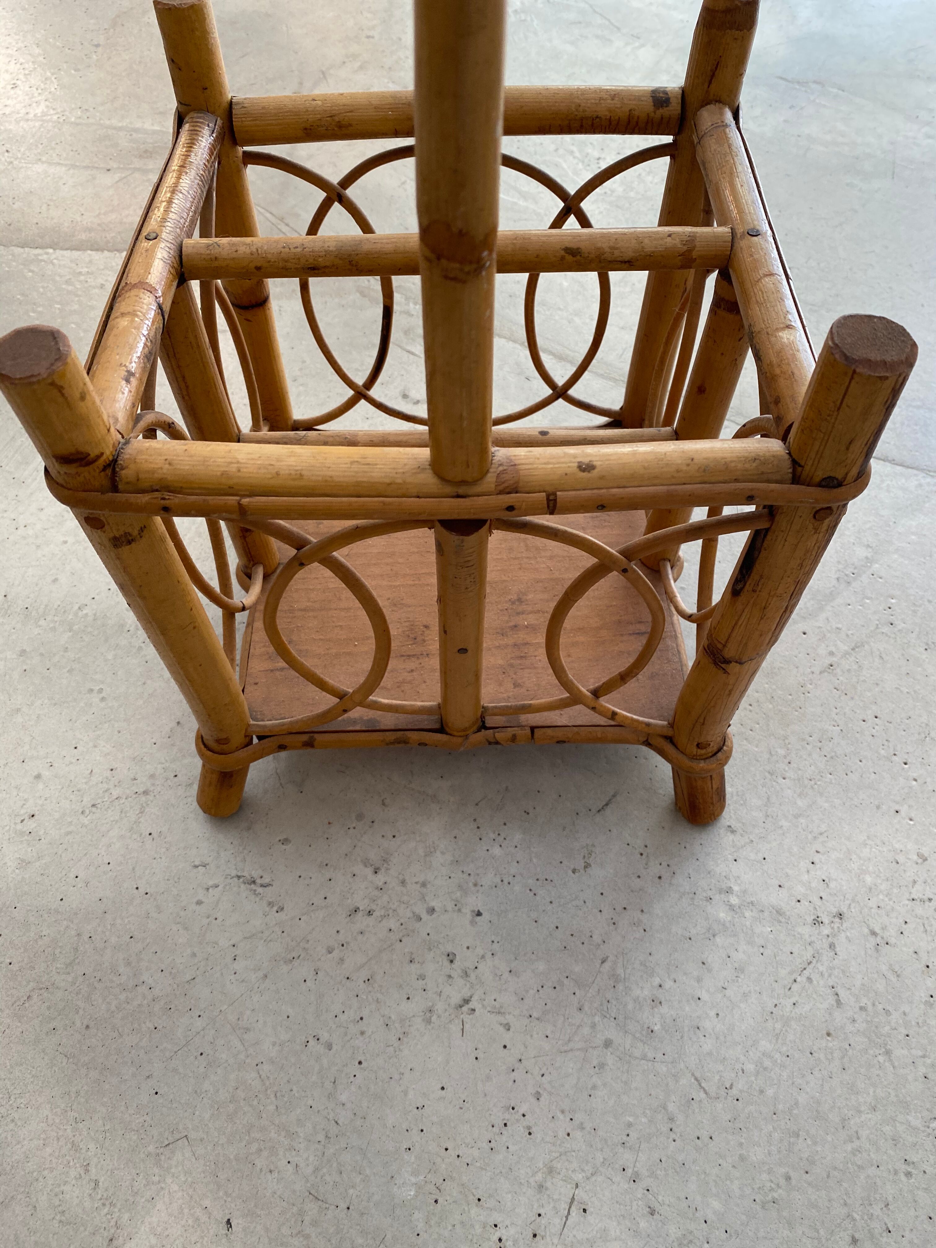 Rattan and bamboo bottle holder