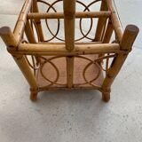 Rattan and bamboo bottle holder