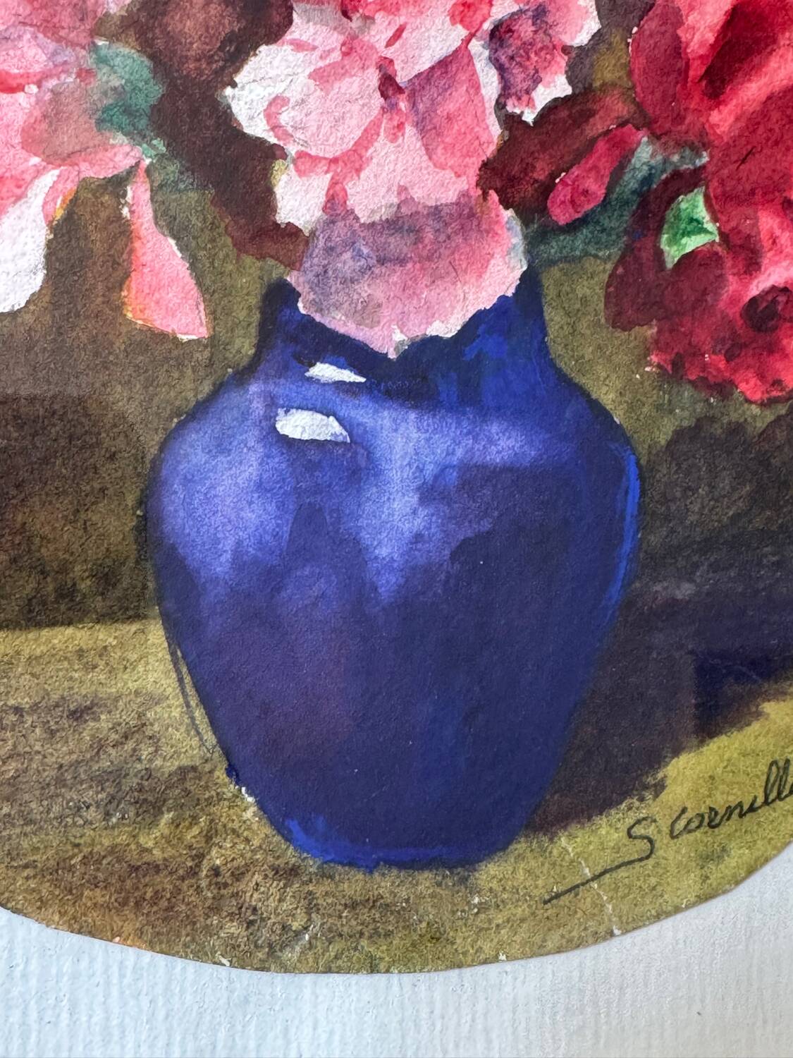 Still life with roses signed Cornillon 20th century