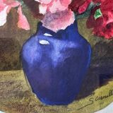 Still life with roses signed Cornillon 20th century